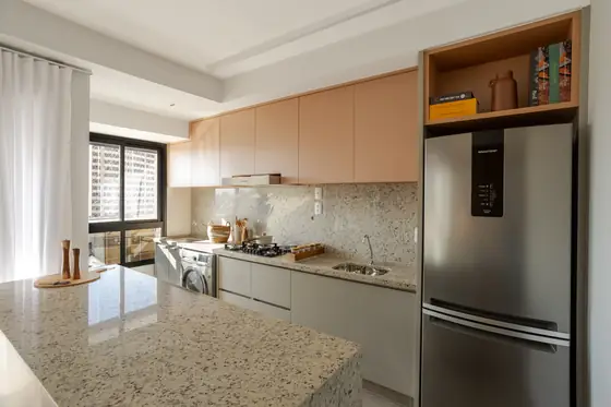 Cozinha do apartamento decorado na torre (2 suítes)