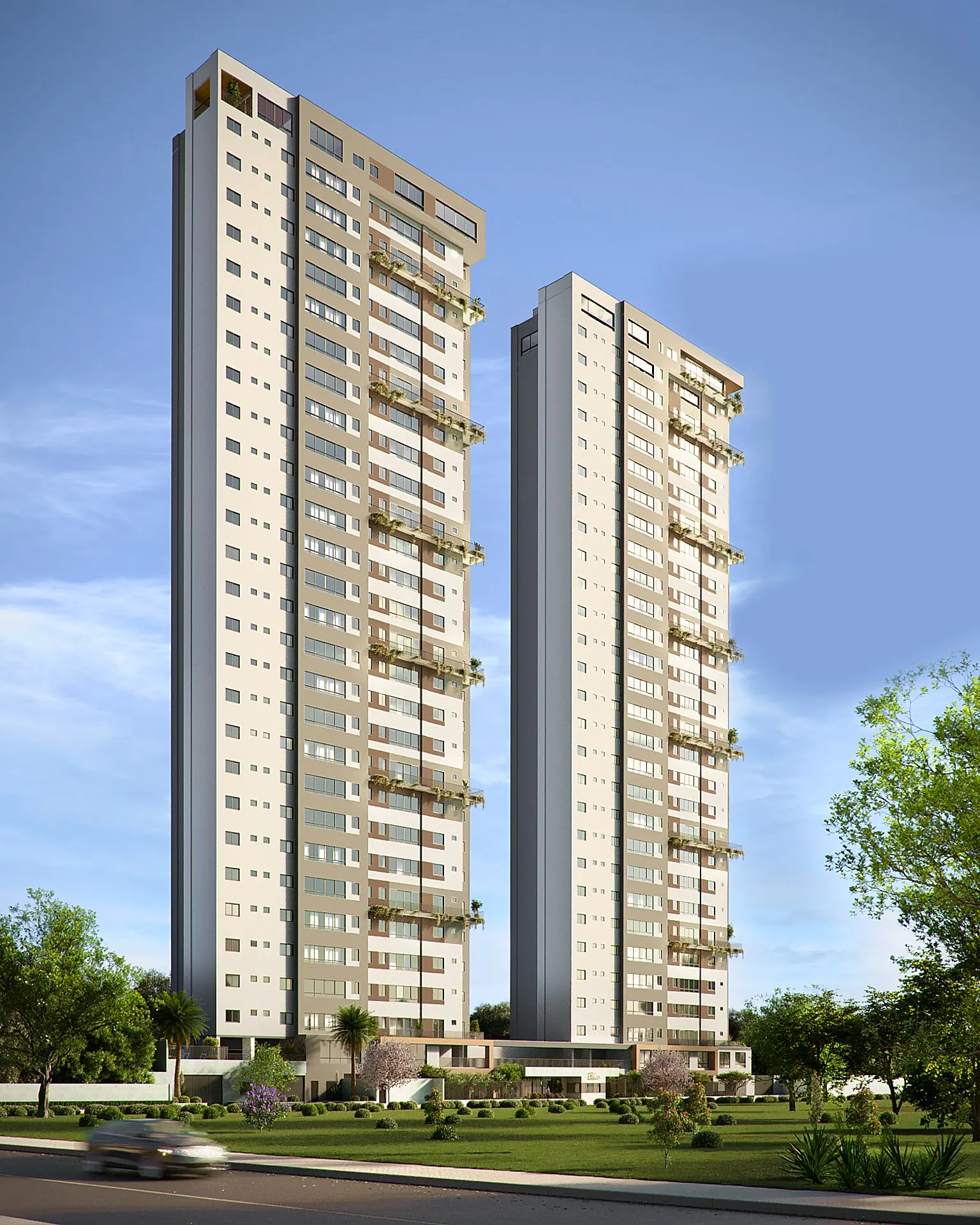 Fachada das torres Enjoy e Life