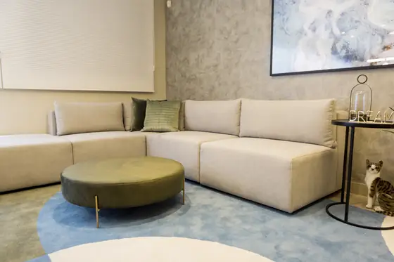 Estar do decorado de 76 m²