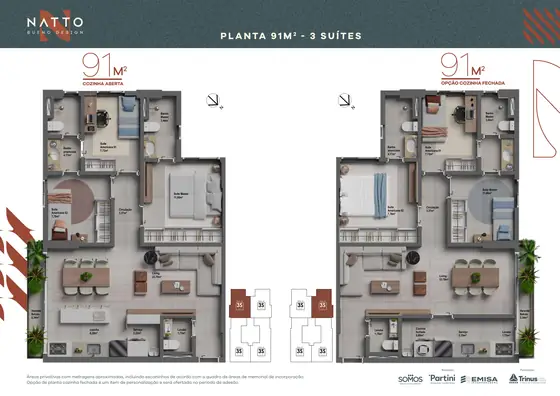 Planta 91 m²