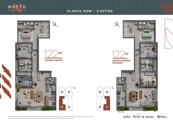 Planta 122 m²
