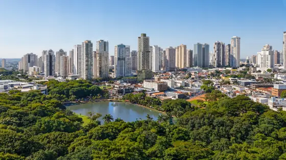 Vista aérea com o Parque Vaca Brava