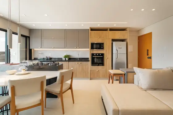 Decorado 75 m²: cozinha com ilha